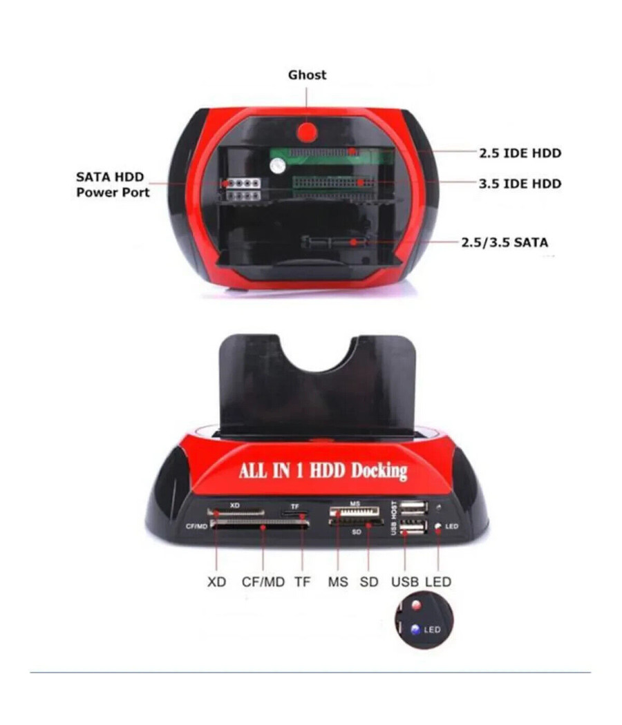 Station d'accueil dock pour disque dur 2,5"/3,5" USB pour SSD HDD SATA IDE HUB – Image 3