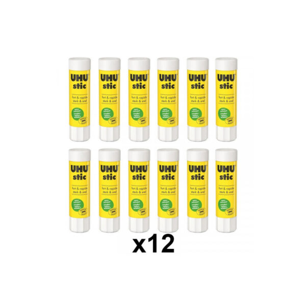 Lot de 12 bâtons de colle blanche UHU 40g
