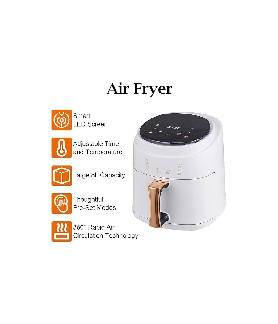 Friteuse à air électrique JD689B, 220V-1400V, 8L – Image 3