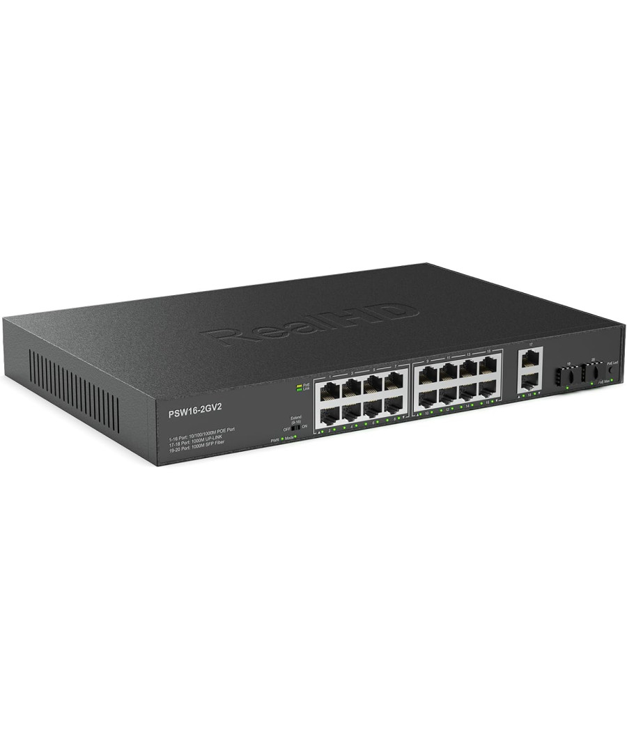Commutateur Ethernet 16 ports 100/1000 Mbit/s PoE+ 2 ports Gigabit RJ-45 – Image 3