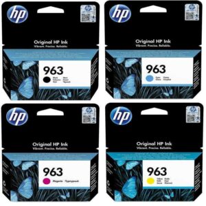 Cartouche HP-963 Jet d’encre Noir, Bleu, Rouge, Jaune